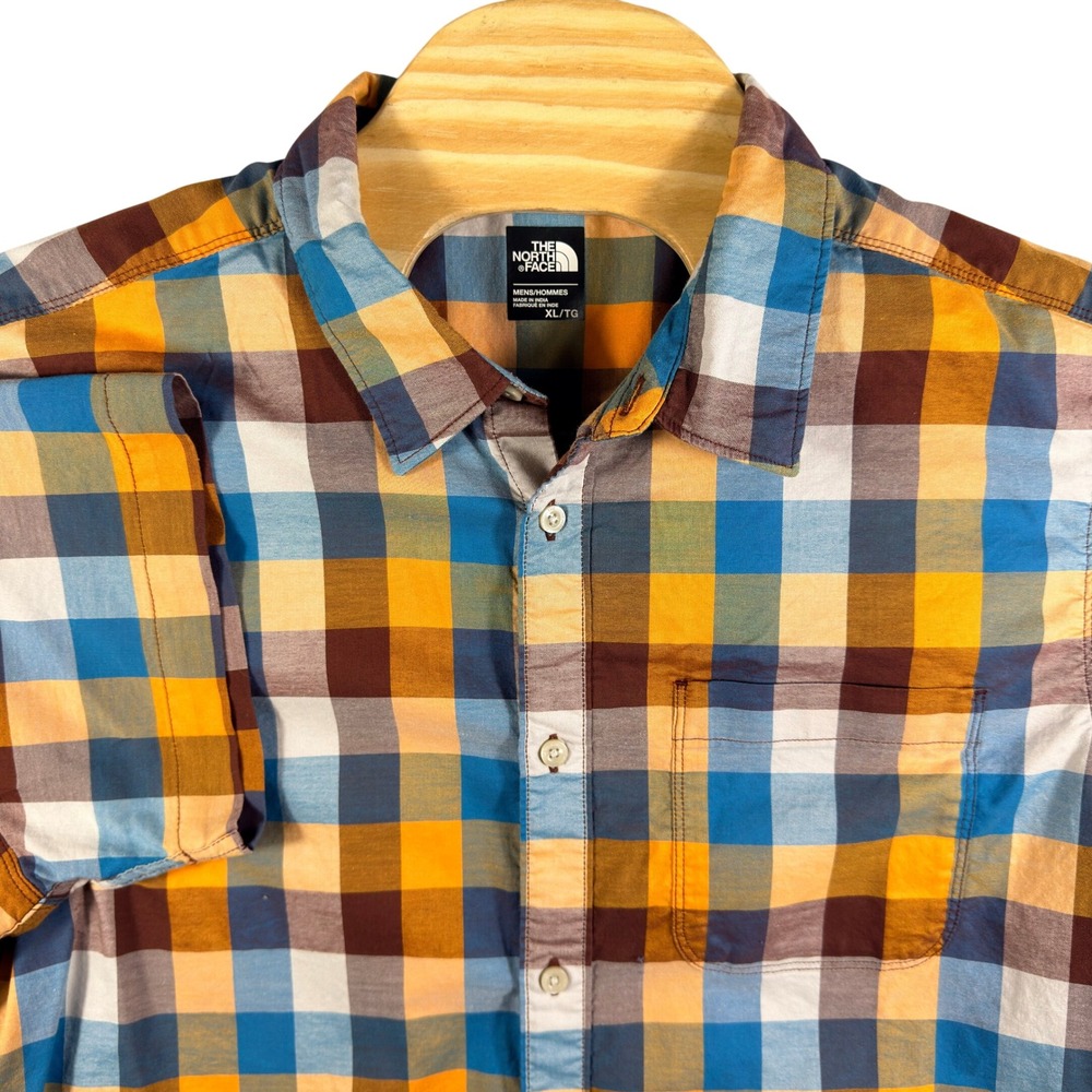 The North Face Button Up Shirt Mens XL Multicolor Plaid Short Sleeve Outdoors